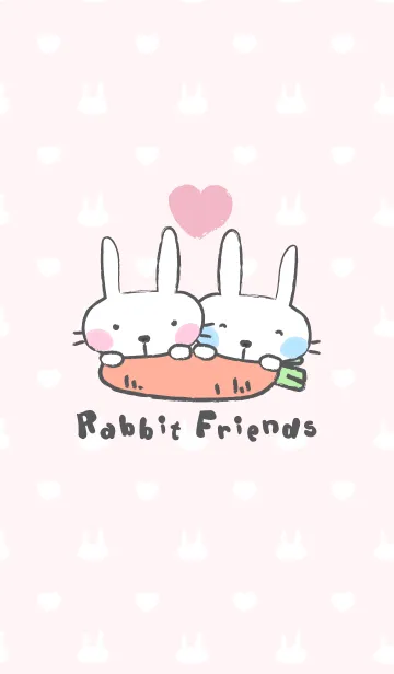 [LINE着せ替え] Rabbit friends (JP-Pink ver.)の画像1