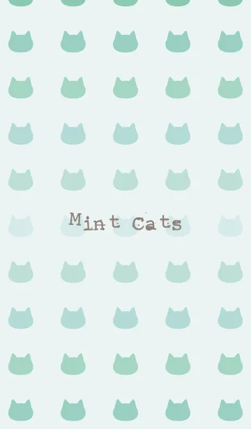 ミント色の猫たちの着せ替えメイン画像