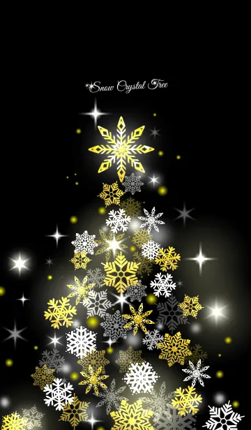[LINE着せ替え] Snow Crystal Tree Black ＆ Gold Ver.の画像1