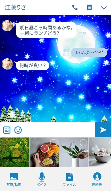 [LINE着せ替え] 冬の月夜の画像4