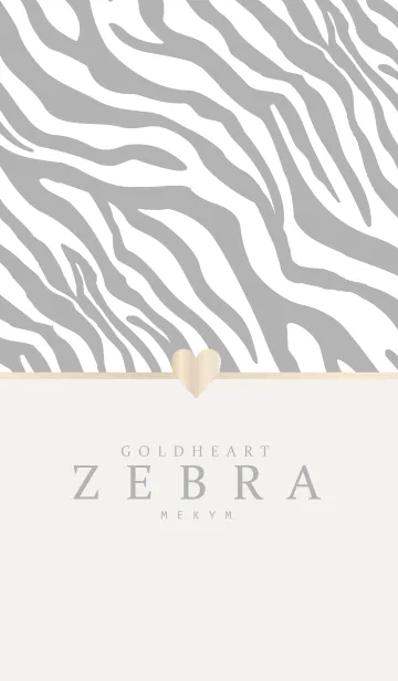 [LINE着せ替え] Z E B R A -GOLD HEART- GRAYの画像1