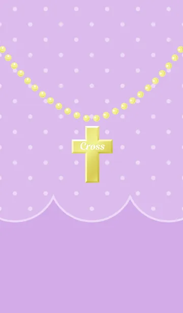 ゆめかわいい金十字(紫)のLINE着せ替え