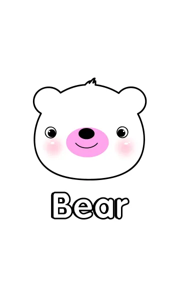 [LINE着せ替え] Cute Face White Bear theme(jp)の画像1