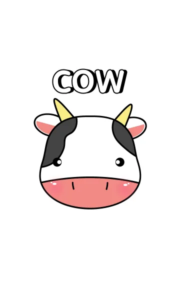 [LINE着せ替え] Simple Cute Face Cow theme Vr.2(jp)の画像1