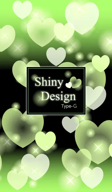 [LINE着せ替え] Shiny Design Type-G 黄緑×ハートの画像1