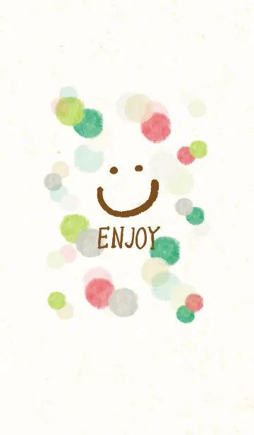 [LINE着せ替え] エンジョイスマイル-水彩水玉3-の画像1