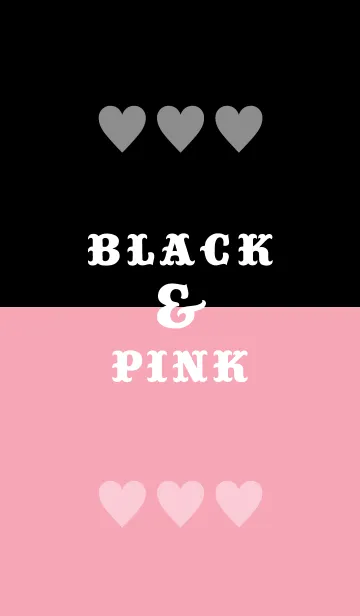 [LINE着せ替え] ハート(ブラック＆ピンク)の画像1