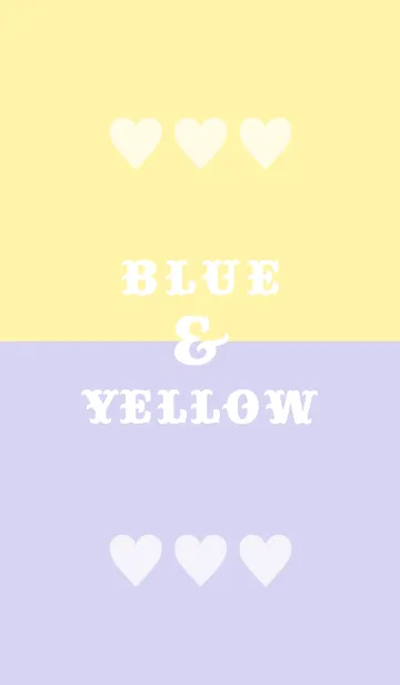[LINE着せ替え] ハート(ブルー＆イエロー)の画像1