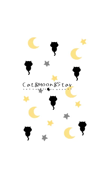 [LINE着せ替え] 猫と月と星の画像1