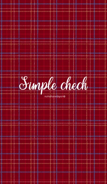 [LINE着せ替え] シンプル 赤チェックの着せ替えの画像1