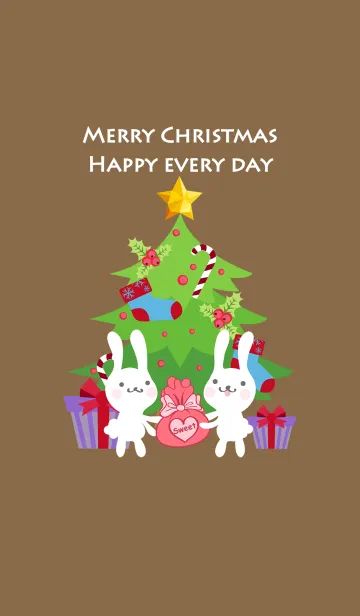 [LINE着せ替え] 小さなウサギのクリスマスパーティーの画像1