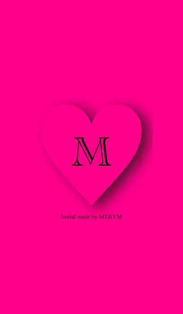 [LINE着せ替え] Heart Initial Vivid Pink -M-の画像1
