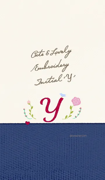 [LINE着せ替え] キュート ラブリー 刺繍 イニシャル Yの画像1