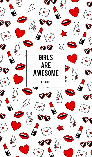[LINE着せ替え] GIRLS ARE AWESOME ♥ REDの画像1