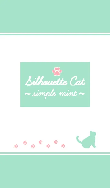 [LINE着せ替え] Silhouette Cat. ~simple mint~の画像1