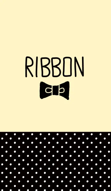 [LINE着せ替え] 可愛いリボン黒×黄色の画像1