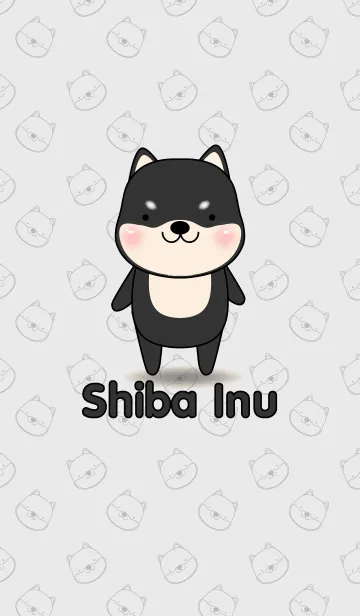 [LINE着せ替え] Simple Cute Black Shiba Inu theme(jp)の画像1