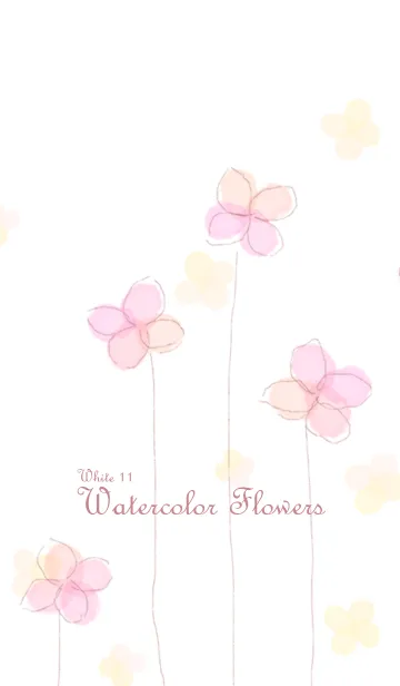 [LINE着せ替え] 水彩のお花/白11の画像1