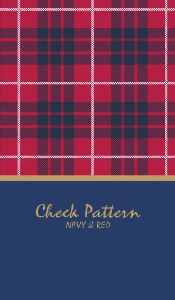 [LINE着せ替え] Check Pattern NAVY+RED 2の画像1
