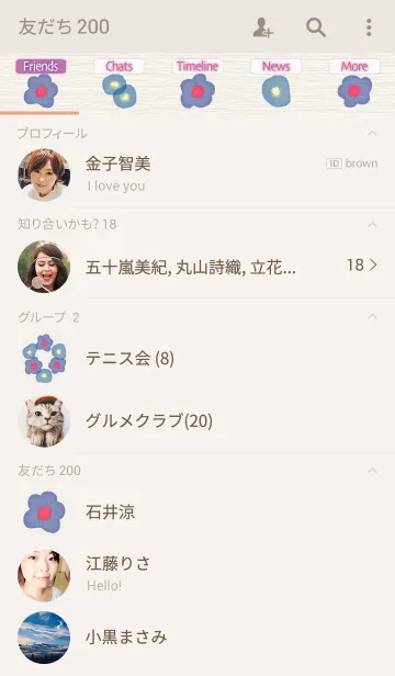 [LINE着せ替え] 花柄4 ～和テイストの北欧風～の画像2