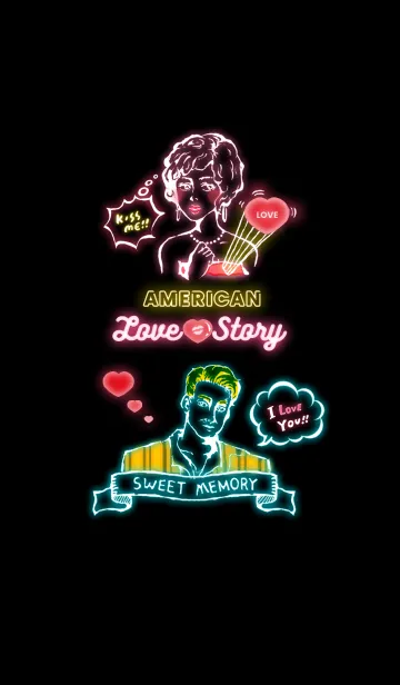 [LINE着せ替え] アメリカンラブストーリー ネオンver.の画像1