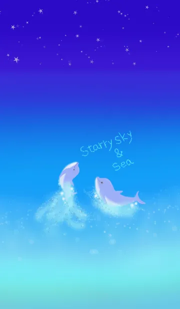 [LINE着せ替え] ☆星空と海☆イルカver.の画像1