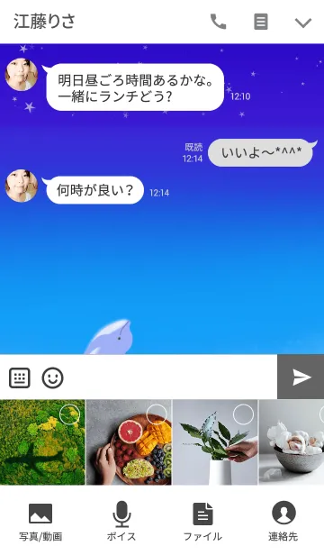 [LINE着せ替え] ☆星空と海☆イルカver.の画像4