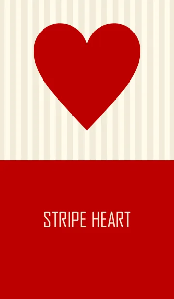 [LINE着せ替え] STRIPE HEART Red ＆ Beige.の画像1