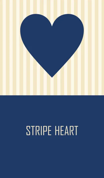 [LINE着せ替え] STRIPE HEART Navy ＆ Beigeの画像1