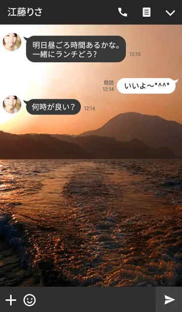 [LINE着せ替え] Sunset from the boat.の画像3