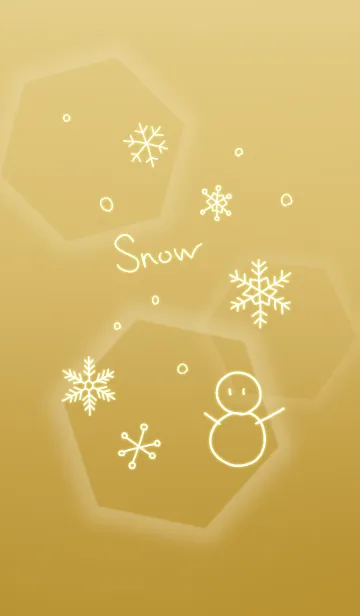 [LINE着せ替え] 手書きの雪の結晶 Gold Ver.の画像1