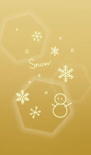 手書きの雪の結晶 Gold Ver.の着せ替えメイン画像