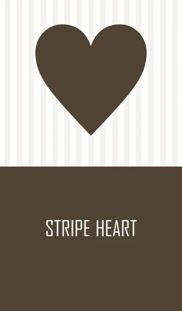 [LINE着せ替え] STRIPE HEART Brown ＆ beige.の画像1