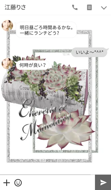 [LINE着せ替え] 多肉の桃太郎！Echeveria cv Momotarouの画像3