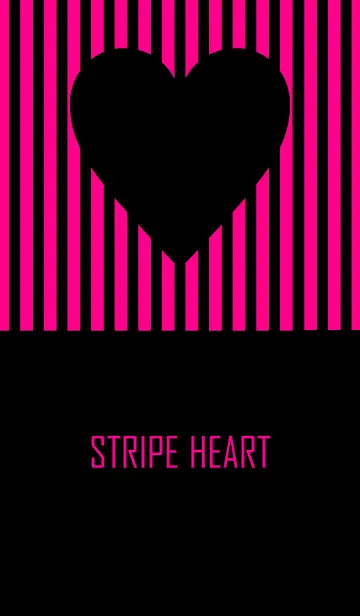 [LINE着せ替え] STRIPE HEART BLACK ＆ PINK.の画像1