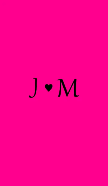 [LINE着せ替え] Initial "J ＆ M" Vivid pink ＆ black.の画像1