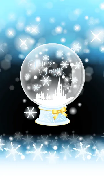 [LINE着せ替え] シャイニースノー☆☆Type-G 水色+雪の画像1