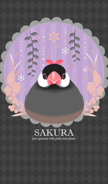 [LINE着せ替え] リアルまめ文鳥ちゃん 〜桜〜の画像1