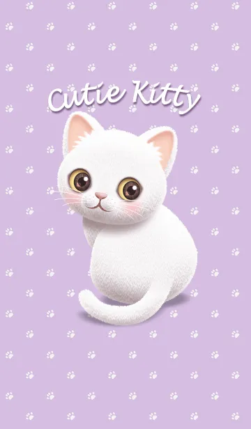 [LINE着せ替え] Cutie Kitty -lavender-(日本版)の画像1