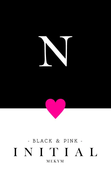 [LINE着せ替え] INITIAL N -BLACK＆PINK-の画像1