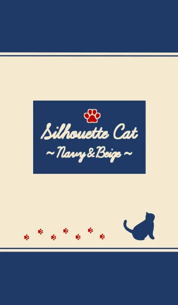 [LINE着せ替え] Silhouette Cat. ~Navy＆Beige~の画像1
