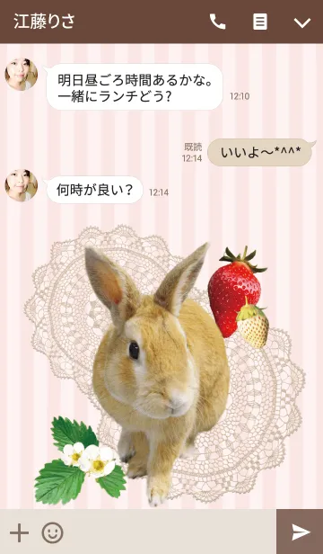 [LINE着せ替え] ＠ペットグランプリ Strawberry ＆ Rabbitの画像3