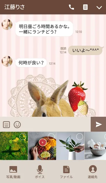 [LINE着せ替え] ＠ペットグランプリ Strawberry ＆ Rabbitの画像4