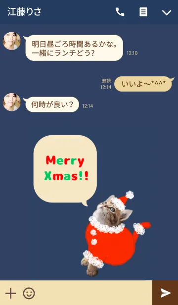 [LINE着せ替え] サンタの子猫ちゃん＠ペットグランプリの画像3