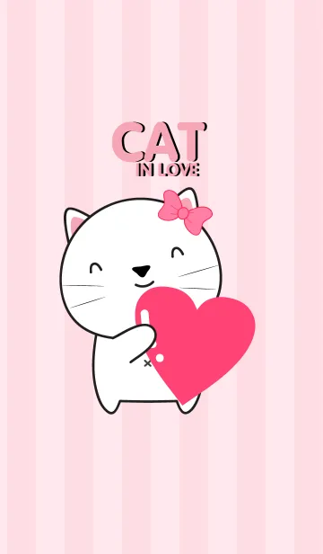 [LINE着せ替え] White Cat In Love(jp)の画像1