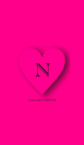 [LINE着せ替え] Heart Initial Vivid Pink -N-の画像1