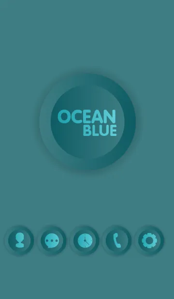 [LINE着せ替え] Simple Ocean Blue Button theme(jp)の画像1