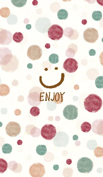 [LINE着せ替え] エンジョイスマイル-水彩水玉2-の画像1