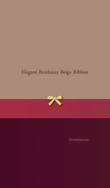[LINE着せ替え] エレガント ボルドー ベージュ リボンの画像1