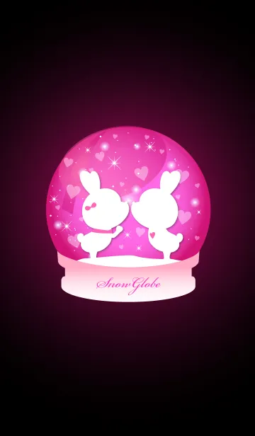 [LINE着せ替え] Snow globe HEART LOVE THEME -PINK-の画像1